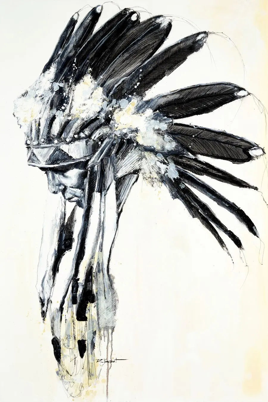 Black Face • Papier Vergé Rives 320g • Vincent Richeux